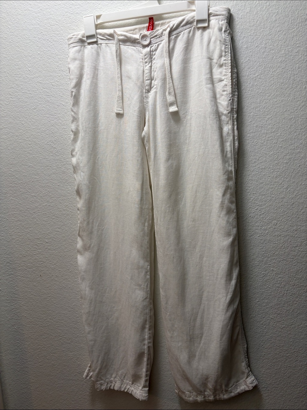 H&M Cream Drawstring Lounge Linen Wide Leg pants